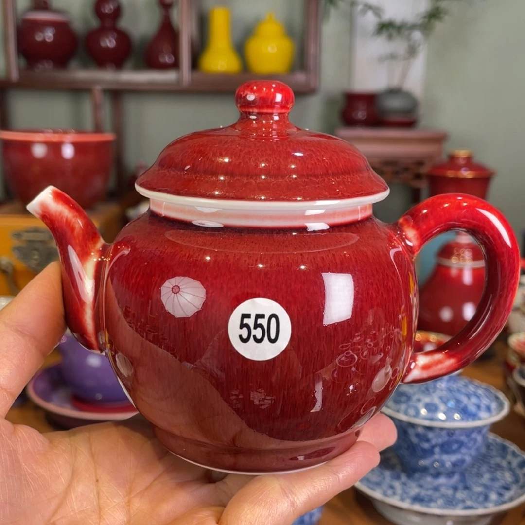 清欢雅玩原矿郎红宫灯壶