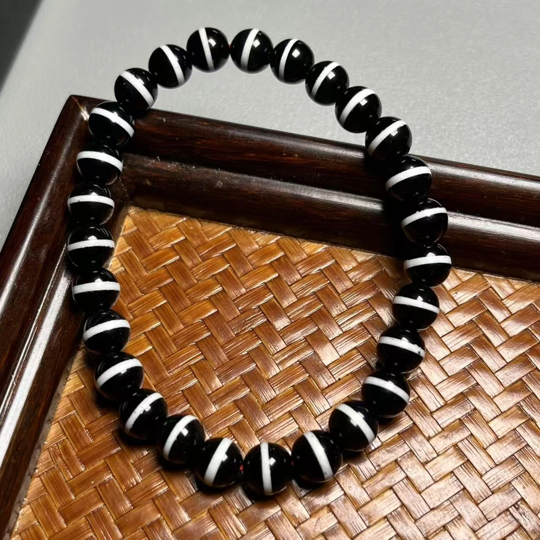 不二收藏文创黑白珠子一线手环 百搭