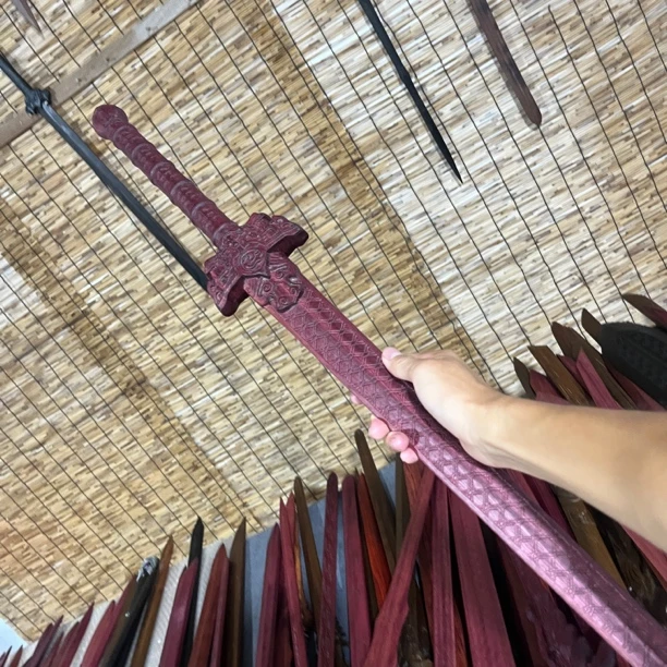 少年歌行萧瑟天斩剑紫心苏木材质浮雕工艺道具玩具