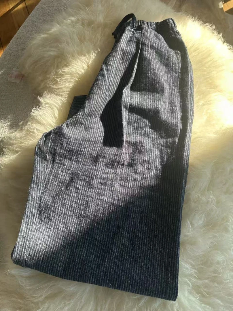 SENSE 25年 棉麻条纹裤