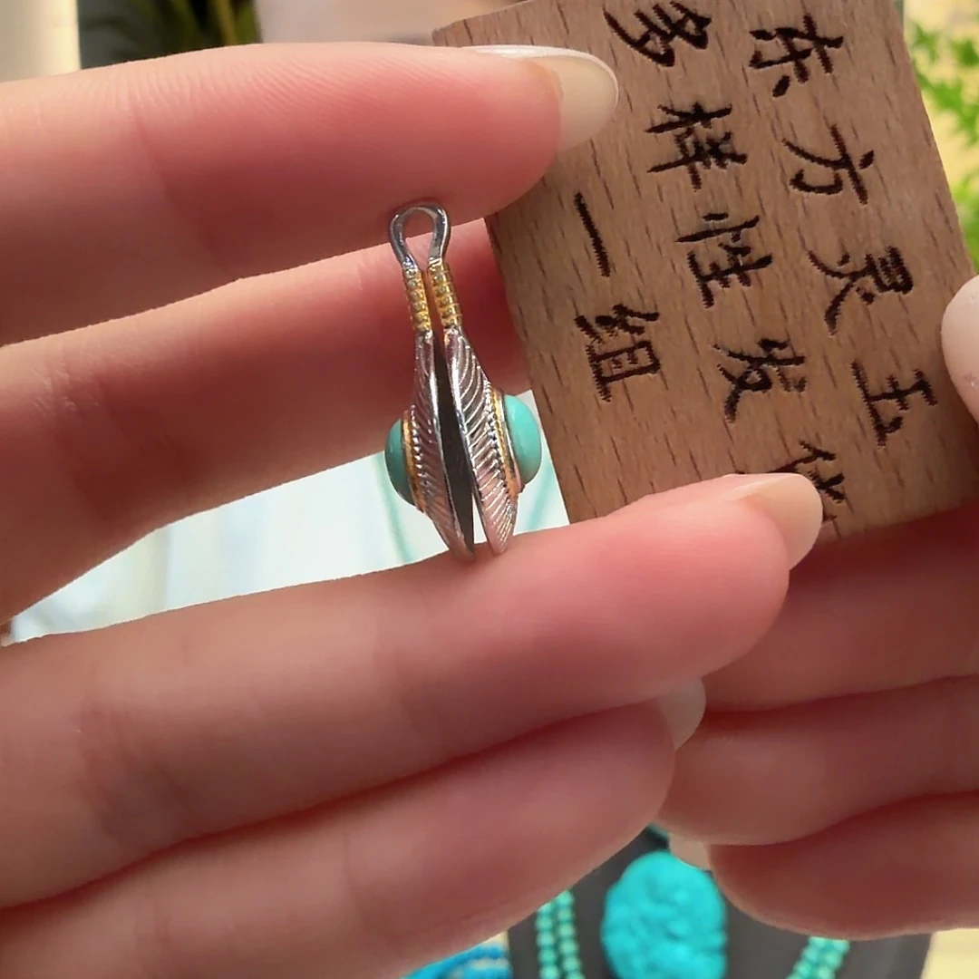 绿松石银S925镶嵌颈饰