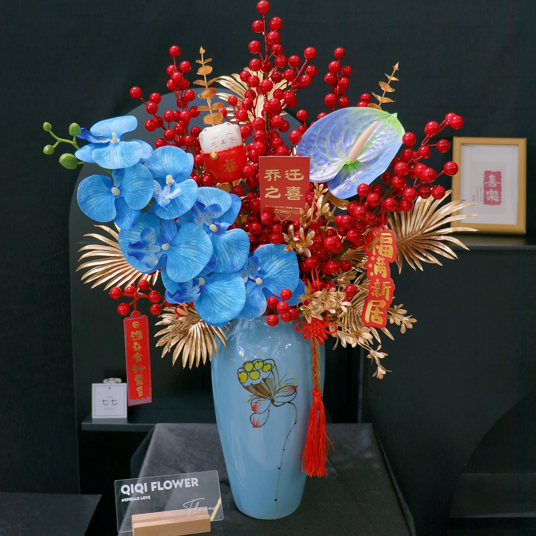 【1帮1】一对陶瓷瓶+材料包不含配件仿真花装饰包装材料