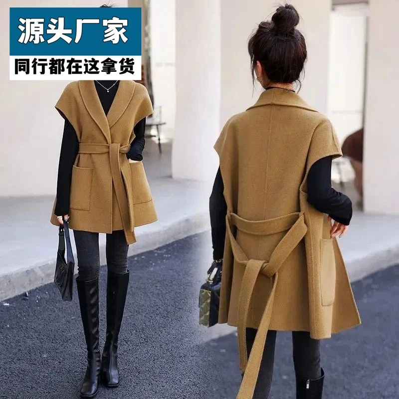 梵乐芬马甲呢子外套女2025秋冬新款无袖外穿气质显瘦背心短款时尚