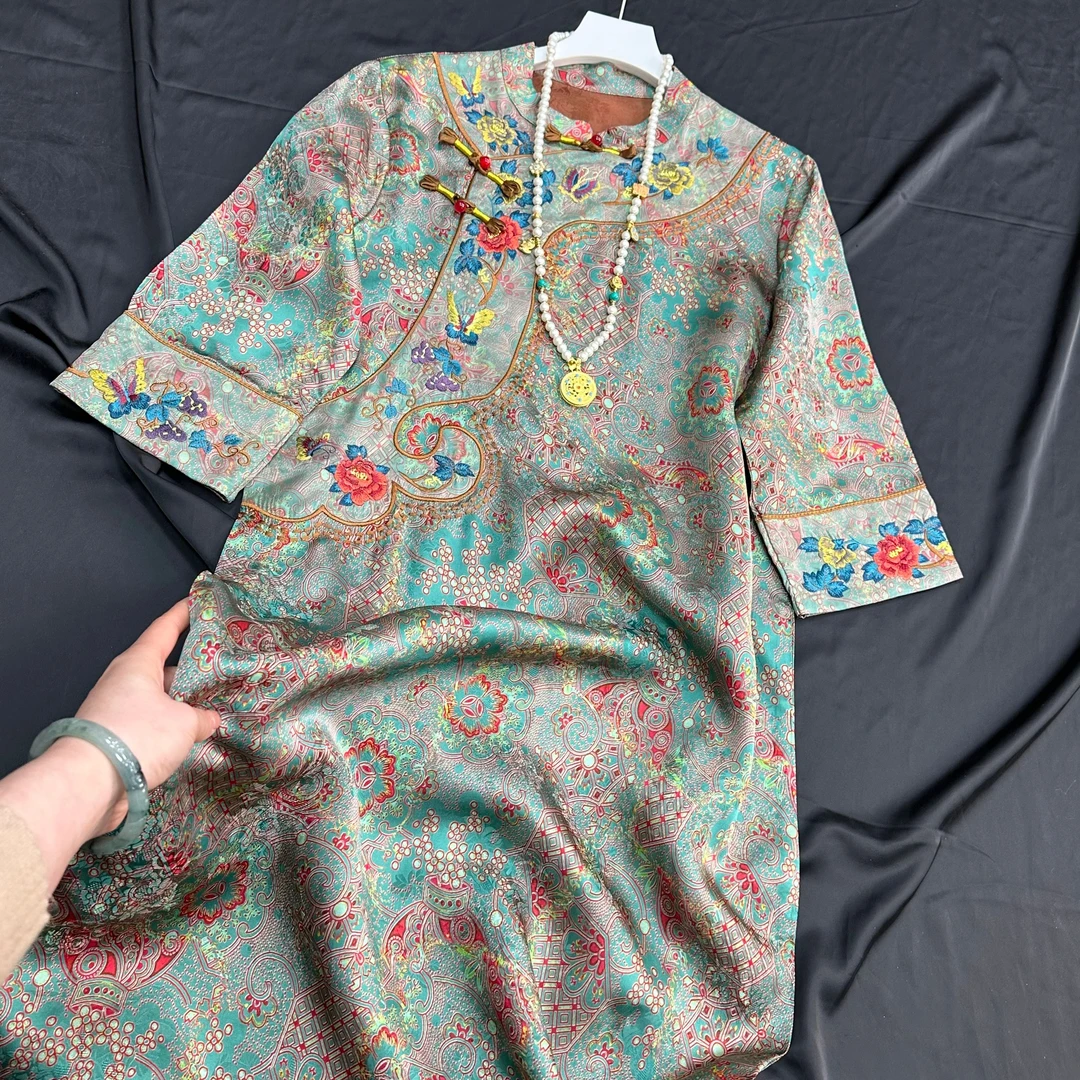 2874《萧长》常熟春夏新款国风重磅设计师款复古新中式气质连衣裙