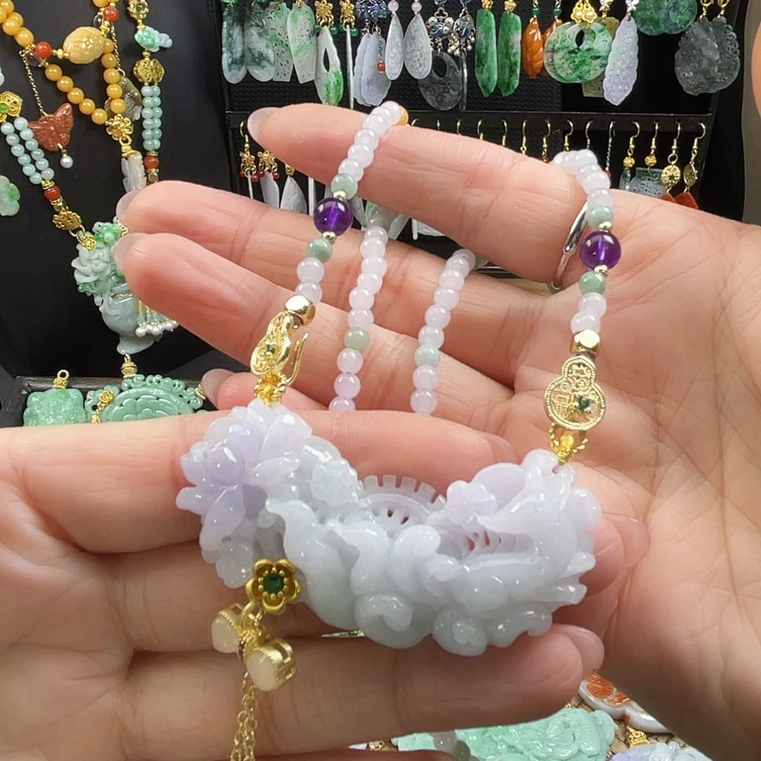 翡翠未镶嵌颈饰代编织