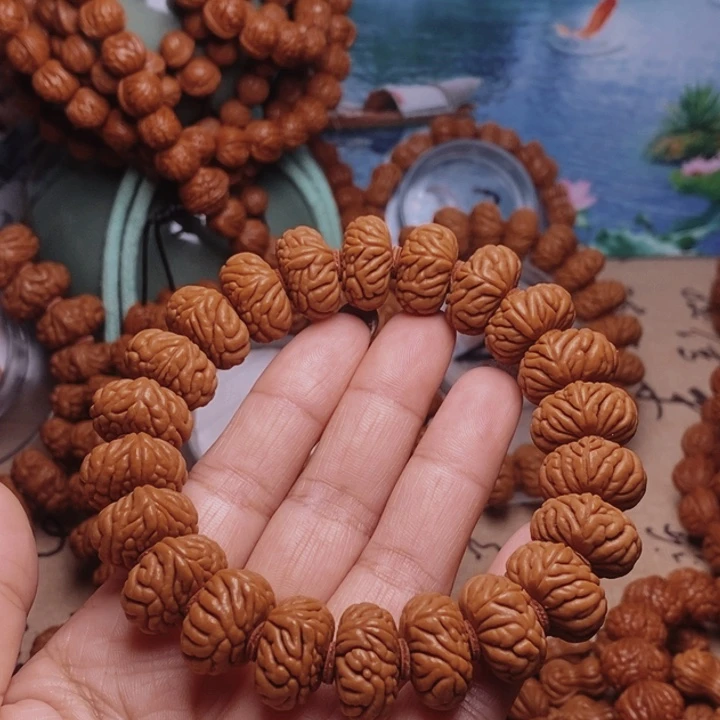 文玩核桃手串龙纹桃核