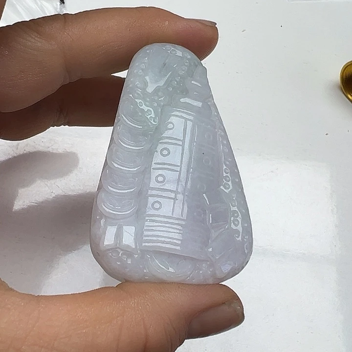 翡翠未镶嵌吊坠(不含链)白***啡