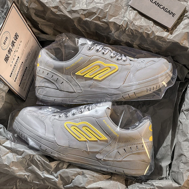 莆田平替款~巴家小白鞋男鞋女2025新款做旧复古运动球鞋休闲增高