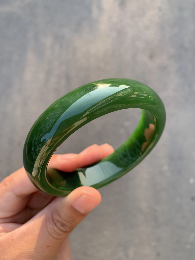 俄罗斯碧玉手镯宽版59/60口径