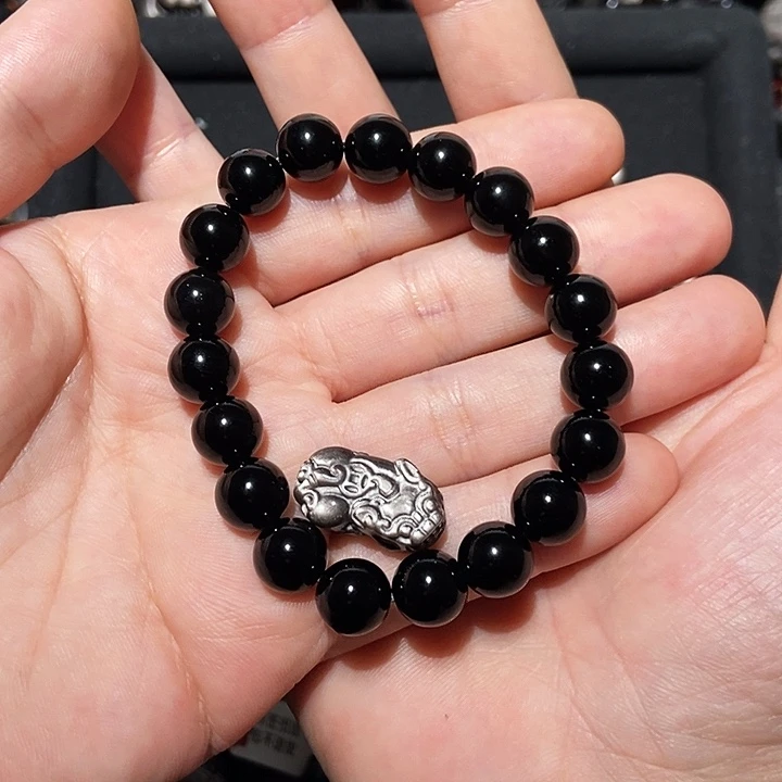 ****吖黑曜岩未镶嵌手串