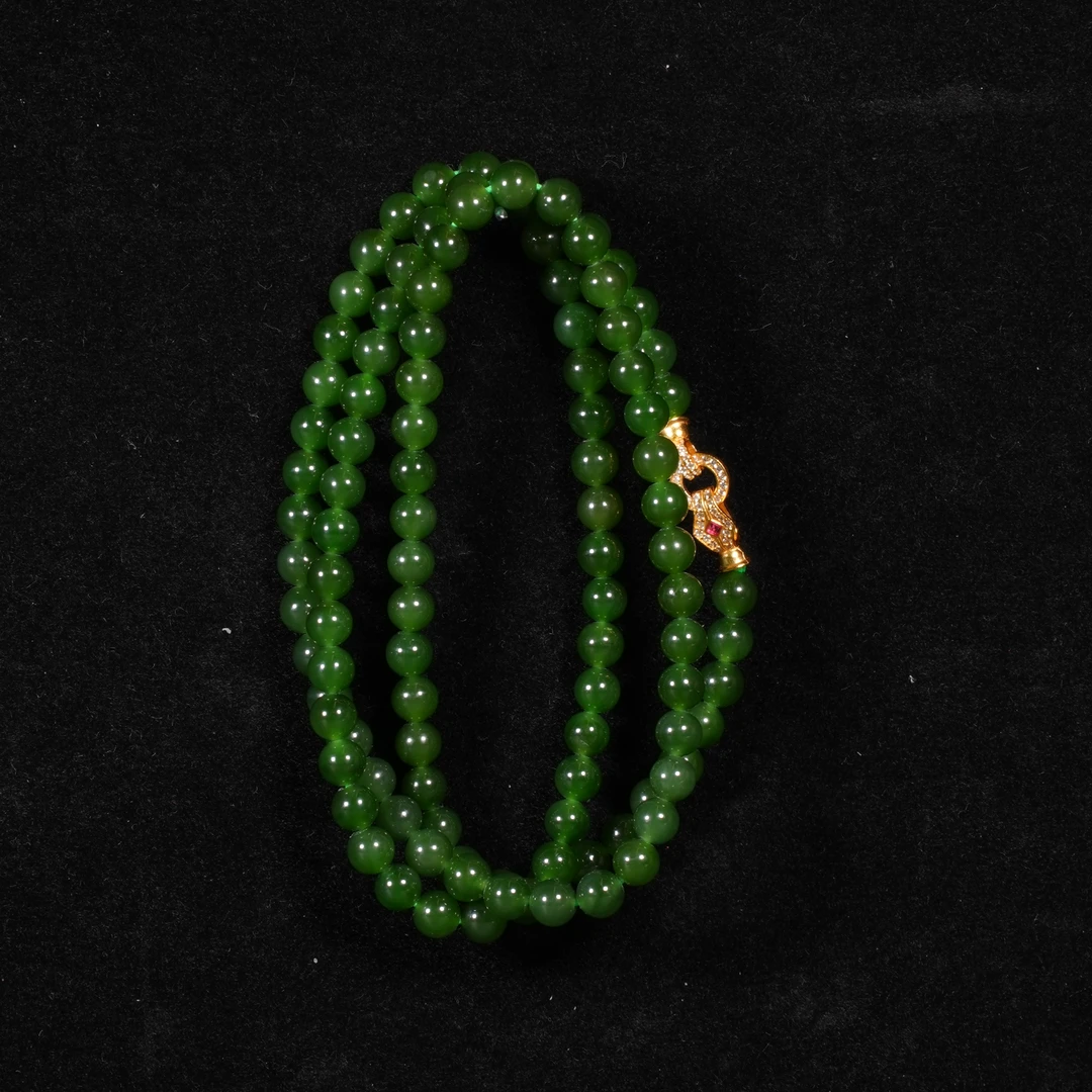 lot18和田碧玉七号矿羊脂项链/保利拍卖