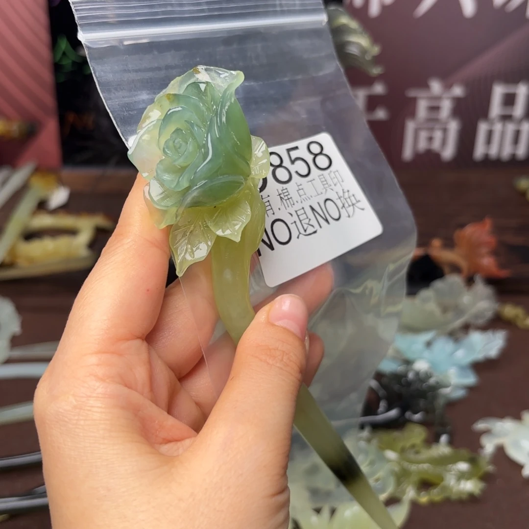 *****蛇纹石玉合金发饰