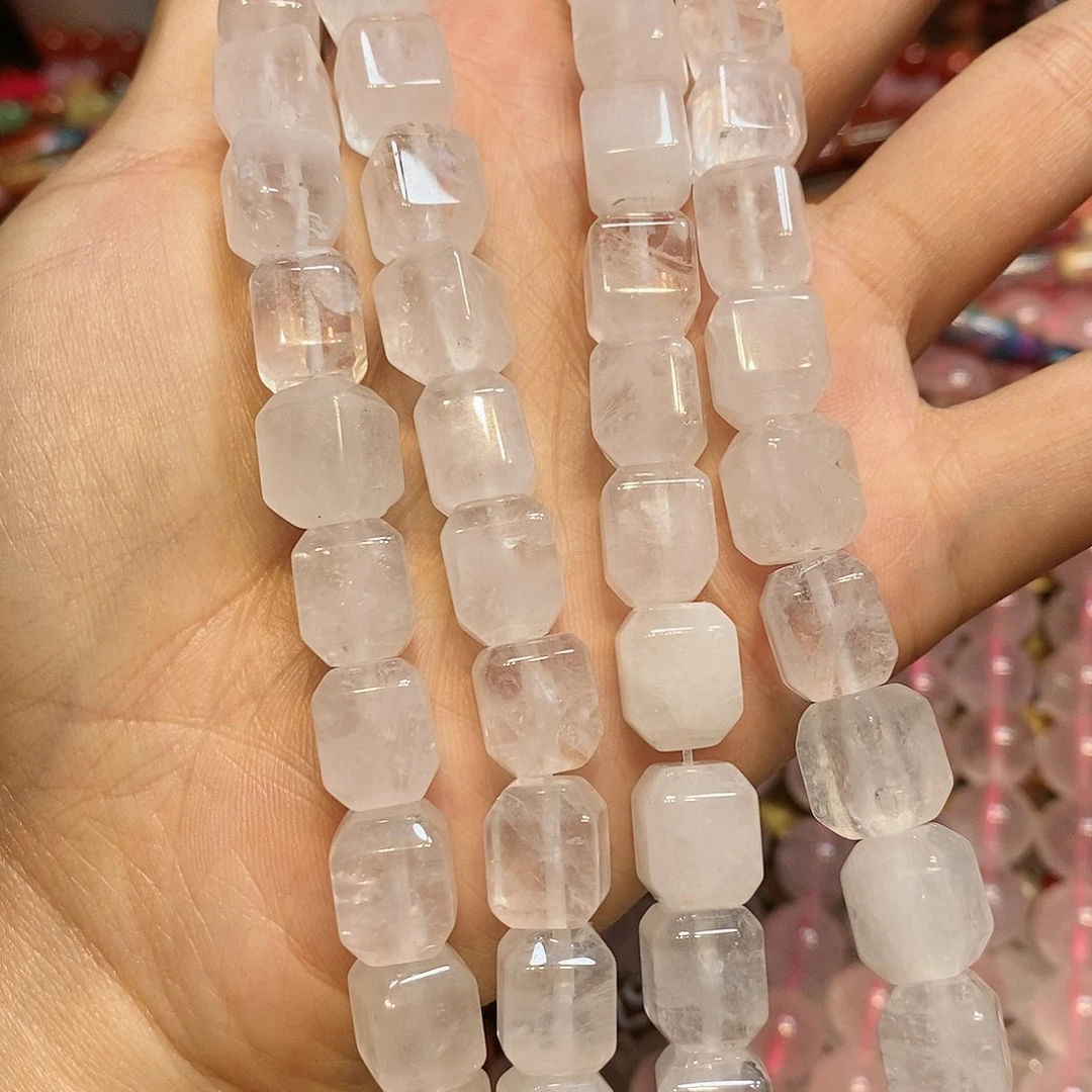 玛瑙/玉髓散珠天然白水晶方糖10✖️11m m