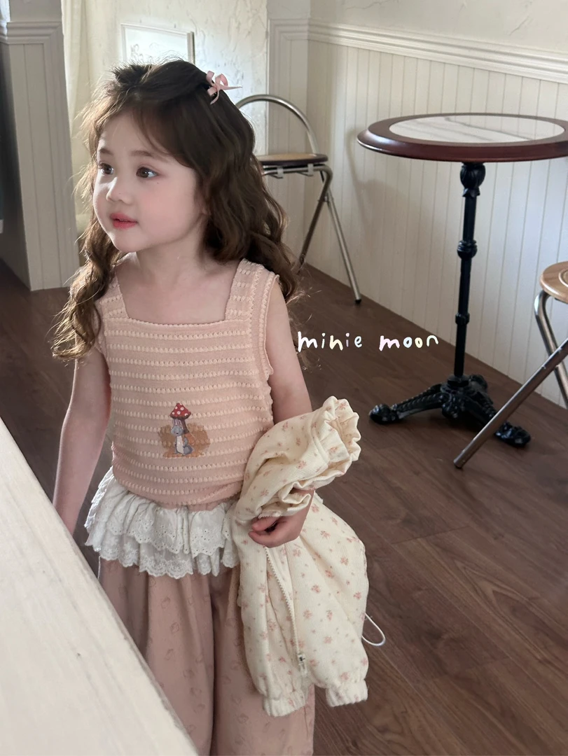 minie moon 25春 女童印花屁帘粉色阔腿裤碎花