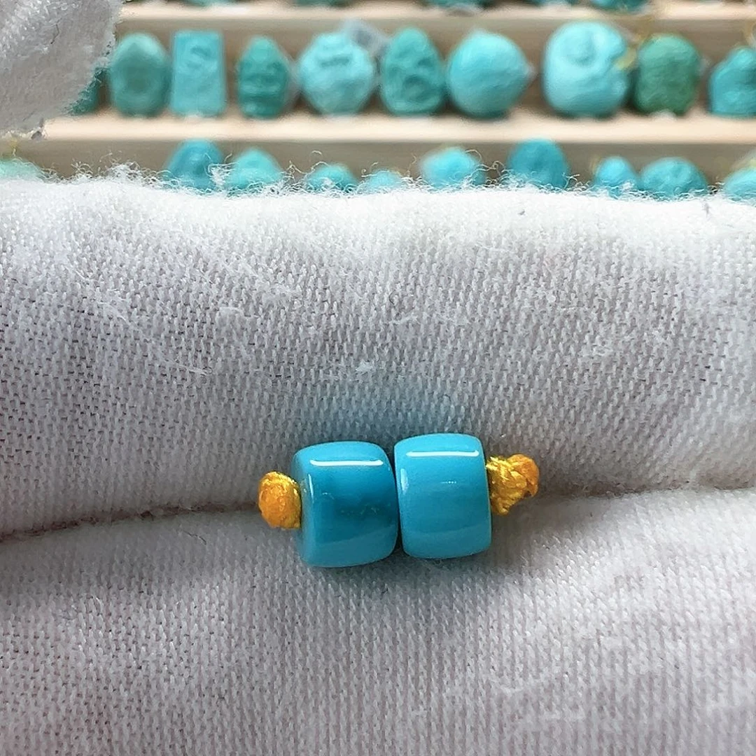 未镶嵌绿松石直切珠6x4.3mm