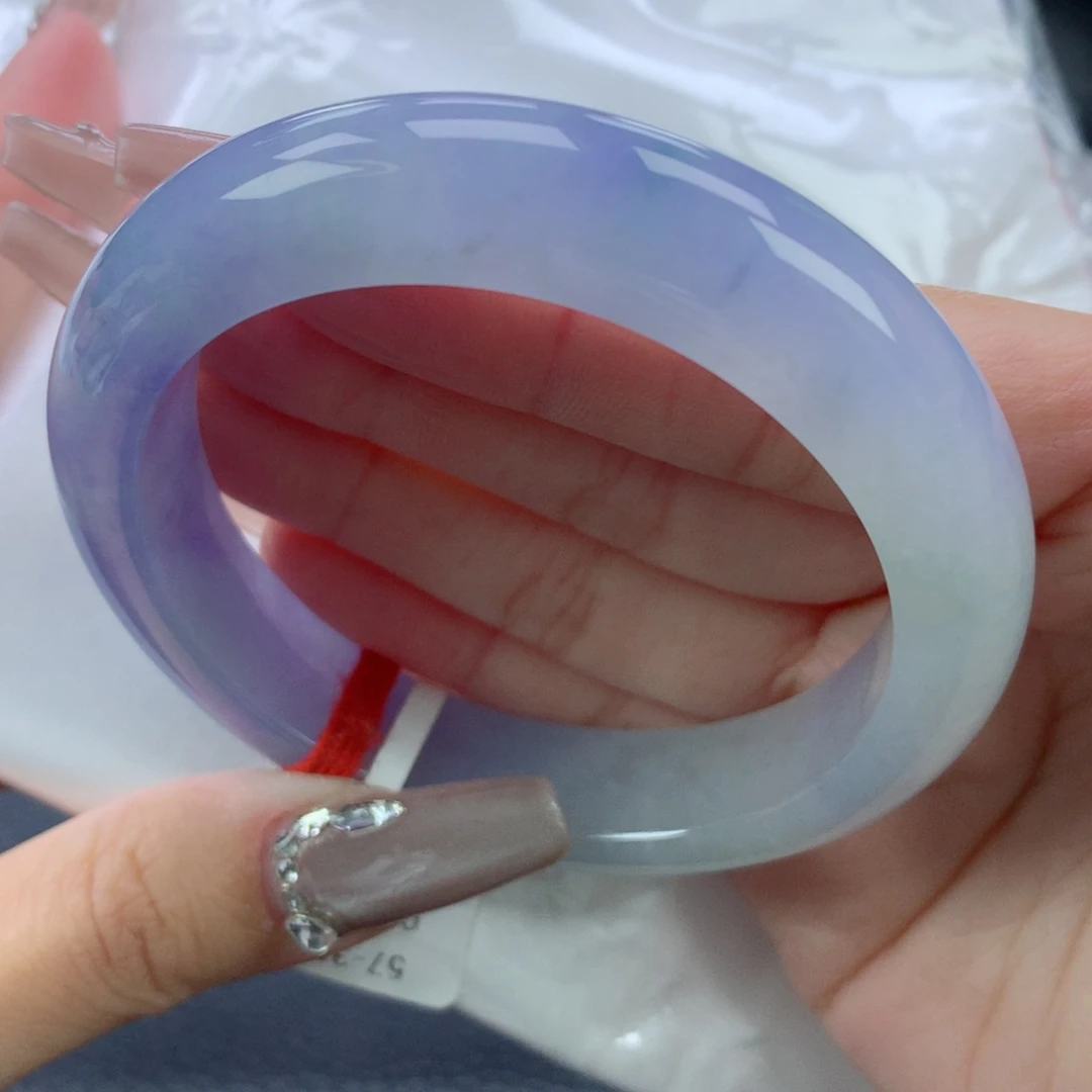 翡翠手镯未镶嵌57正圈莫奈花园