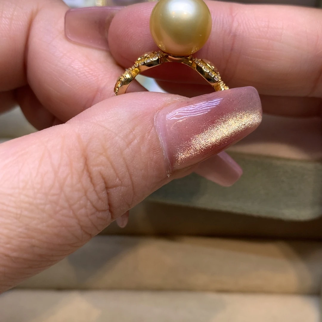 银S925镶嵌戒指海水珍珠