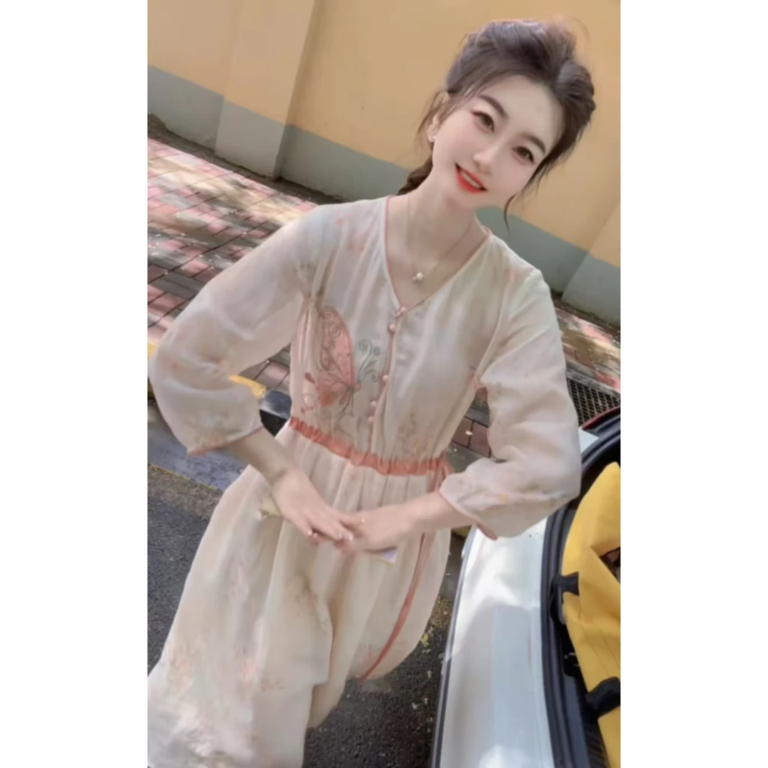 『立体蝴蝶X』时尚气质百搭时尚连衣裙7166