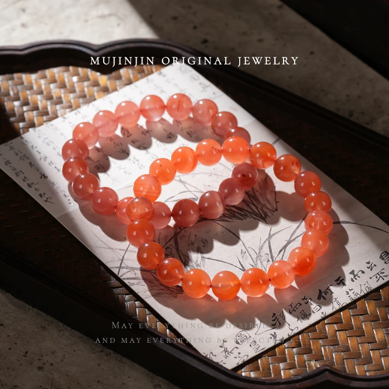 【木槿槿】天然南红玛瑙手链女款约10m饰品手串多样性发一