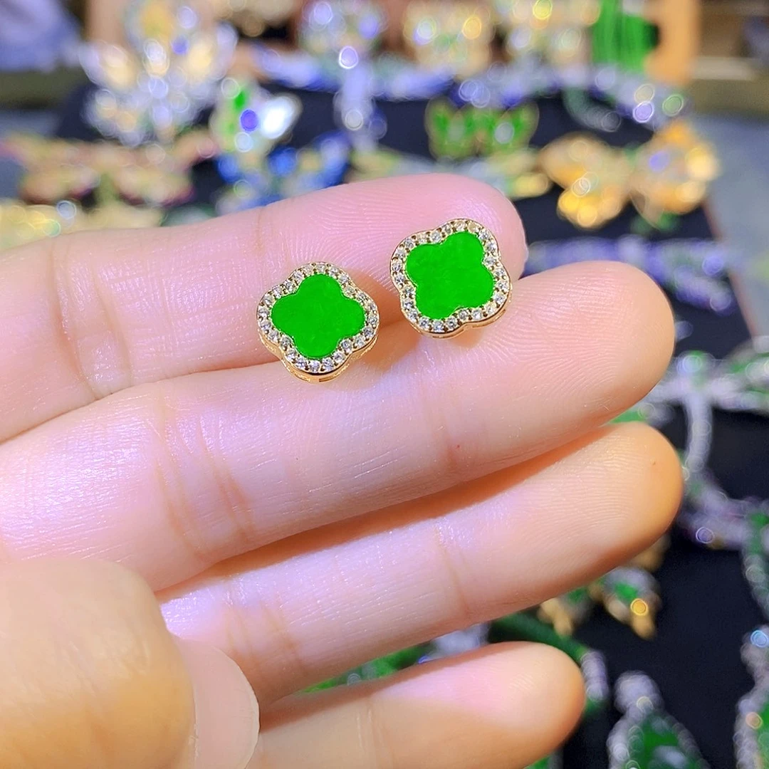 吊坠(不含链)银S925镶嵌翡翠