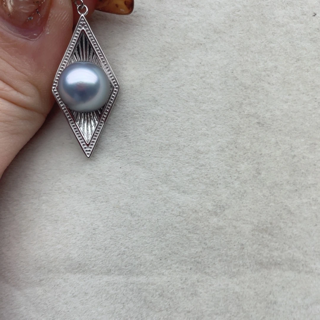 海水珍珠颈饰银S925镶嵌W119