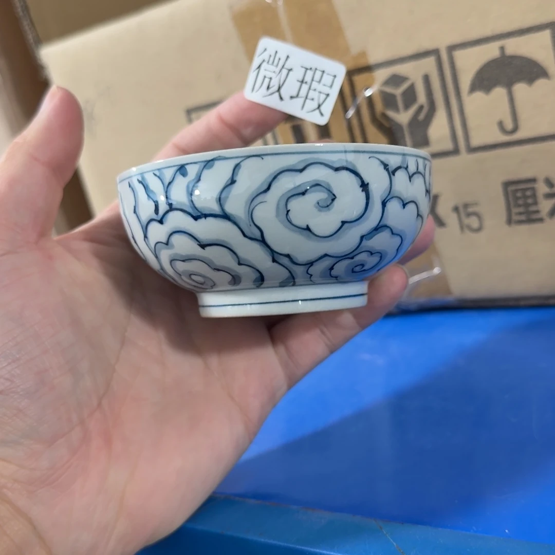 釉下手绘茶具微瑕