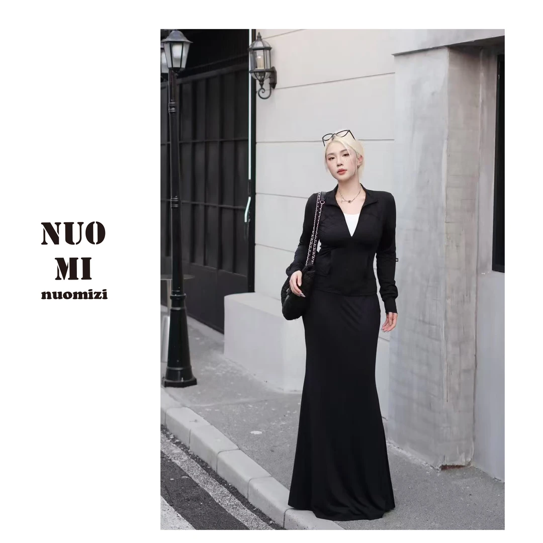 ZOZ糯米子[纳米凉甲]夏季高腰A字鱼尾裙设计感半身裙气质显瘦裙子