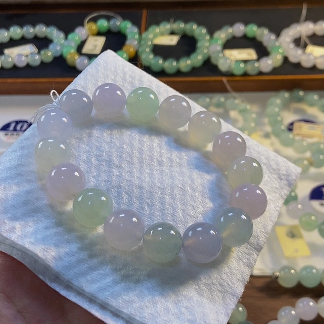 定制翡翠未镶嵌翡翠手串卡13+