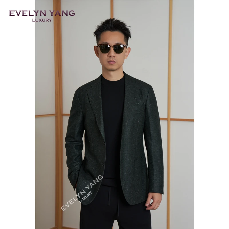 EVELYN YANG秋季新款男士高级感男装LP星空丝毛绒单西