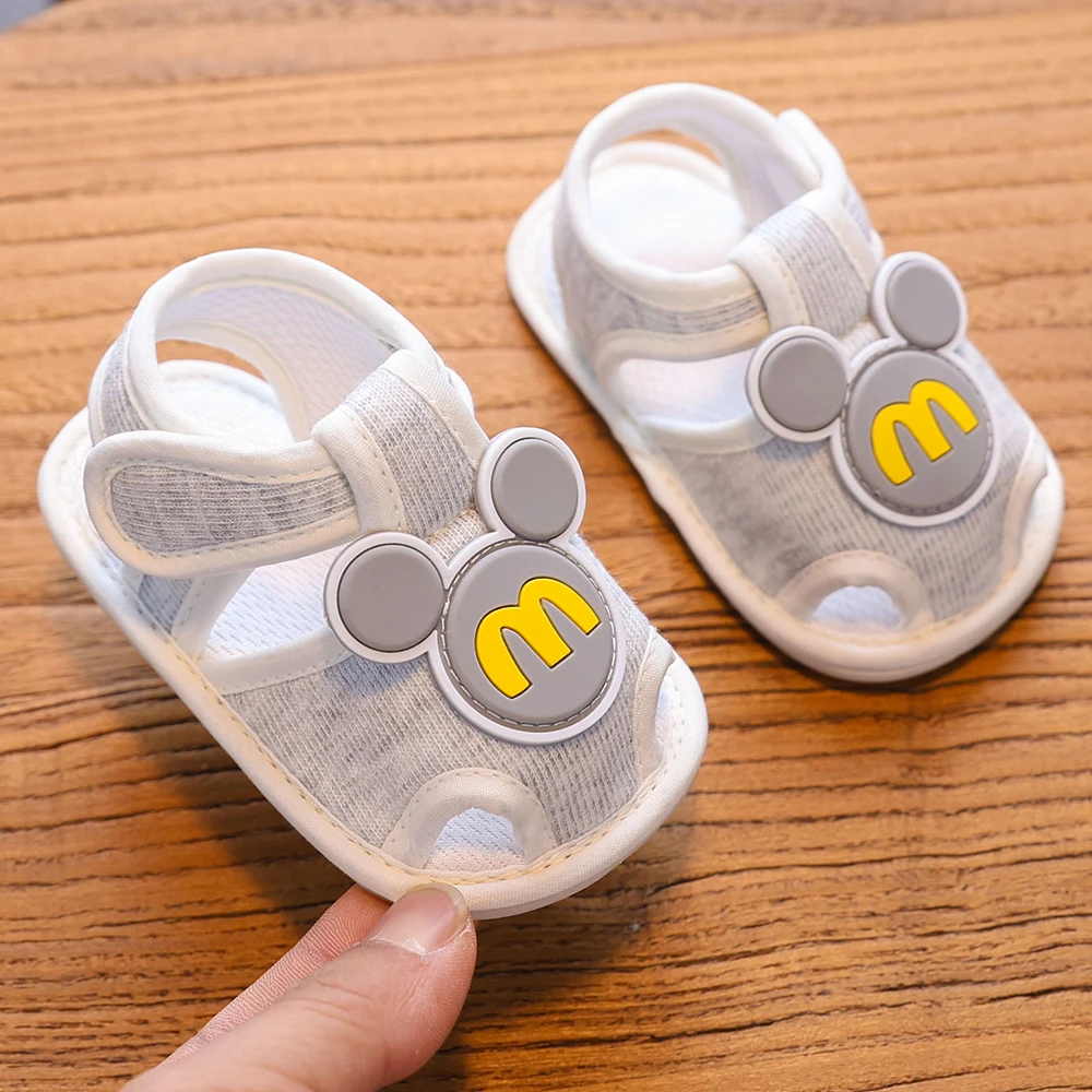 步前鞋新生儿6-15个月婴儿凉鞋夏季0-1岁男女宝宝学步鞋魔术贴