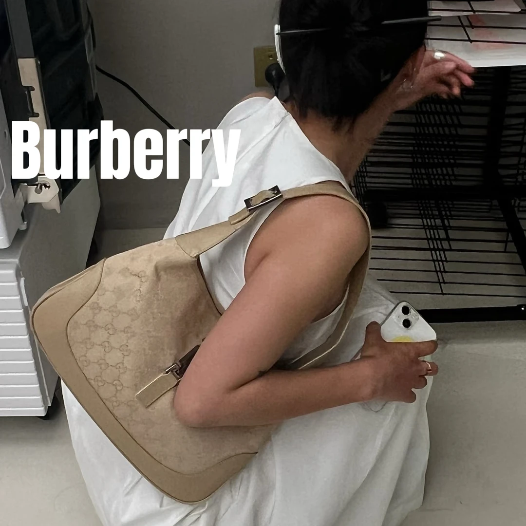 修复品619142/GUCCI/古驰奶茶色Jackie腋下包