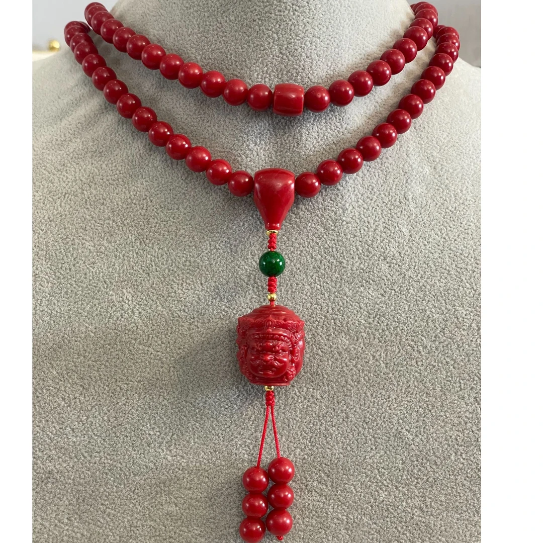 非金属珐琅项链 可西卡 三面佛 圆珠 108颗 项链