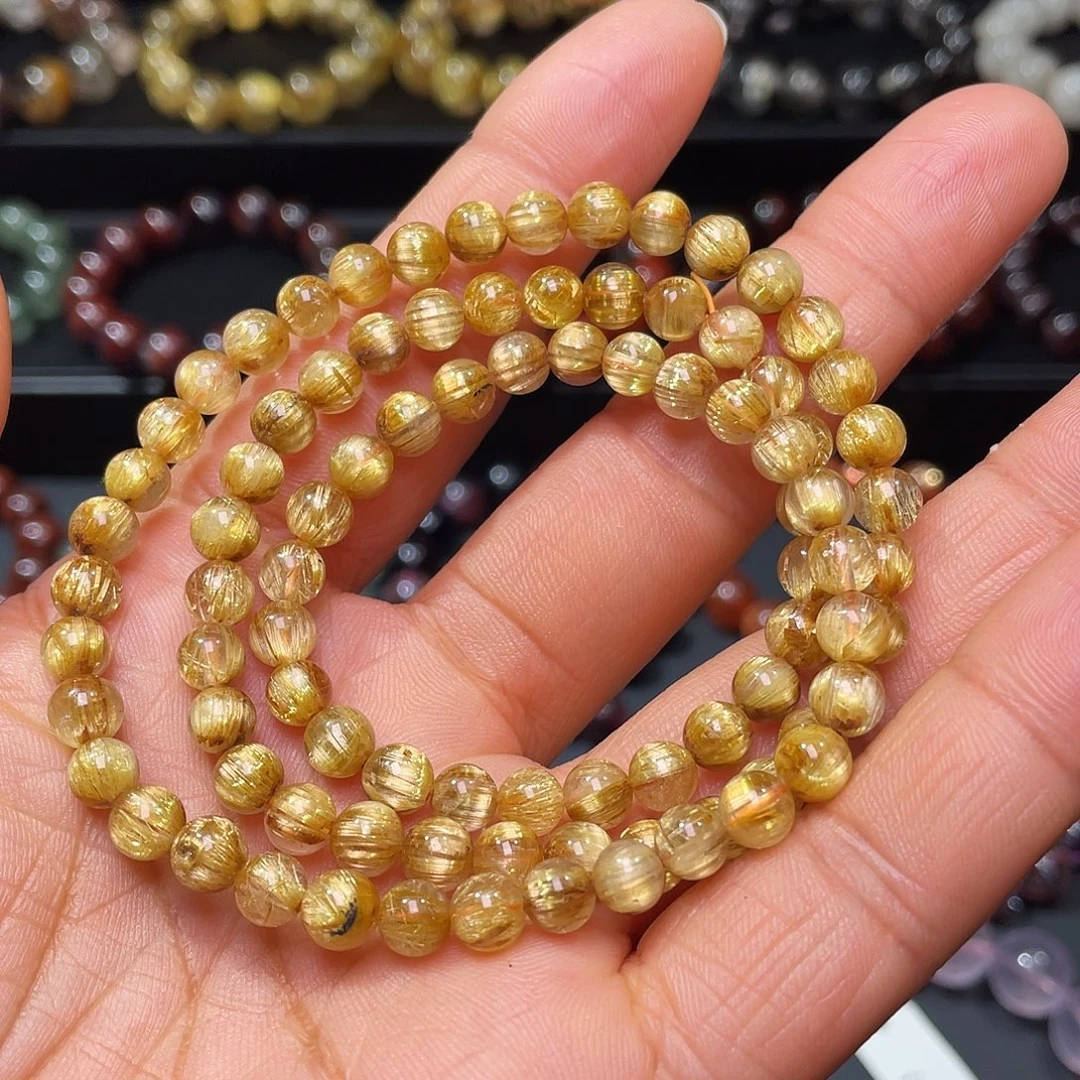 水晶22K金镶嵌手链