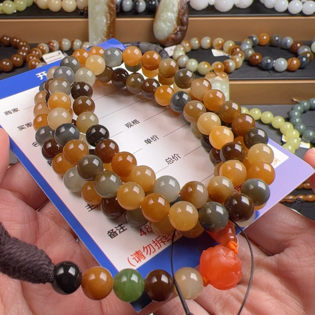 和田玉未镶嵌手链新疆精品若羌楼兰福利放漏卡8 108