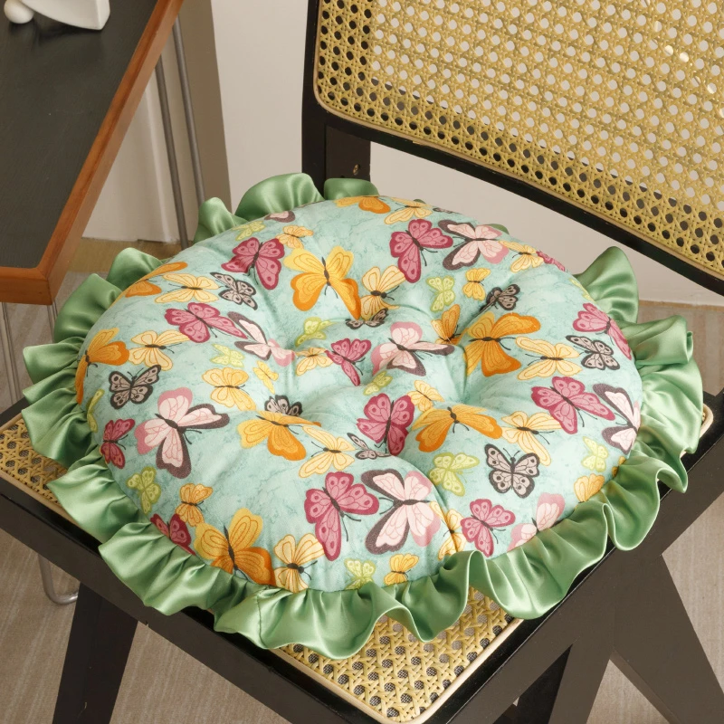 花边蝴蝶民族风毛绒坐垫办公室学生宿舍久坐椅子靠垫榻榻米屁垫