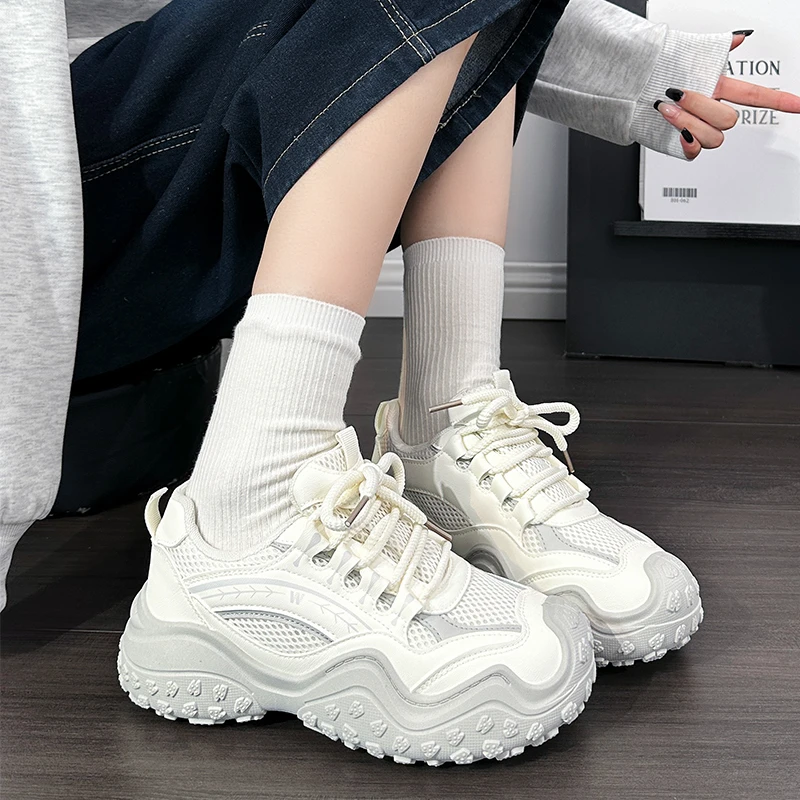 回力老爹鞋女2025秋季新款透气轻便百搭网面休闲鞋户外运动登山鞋