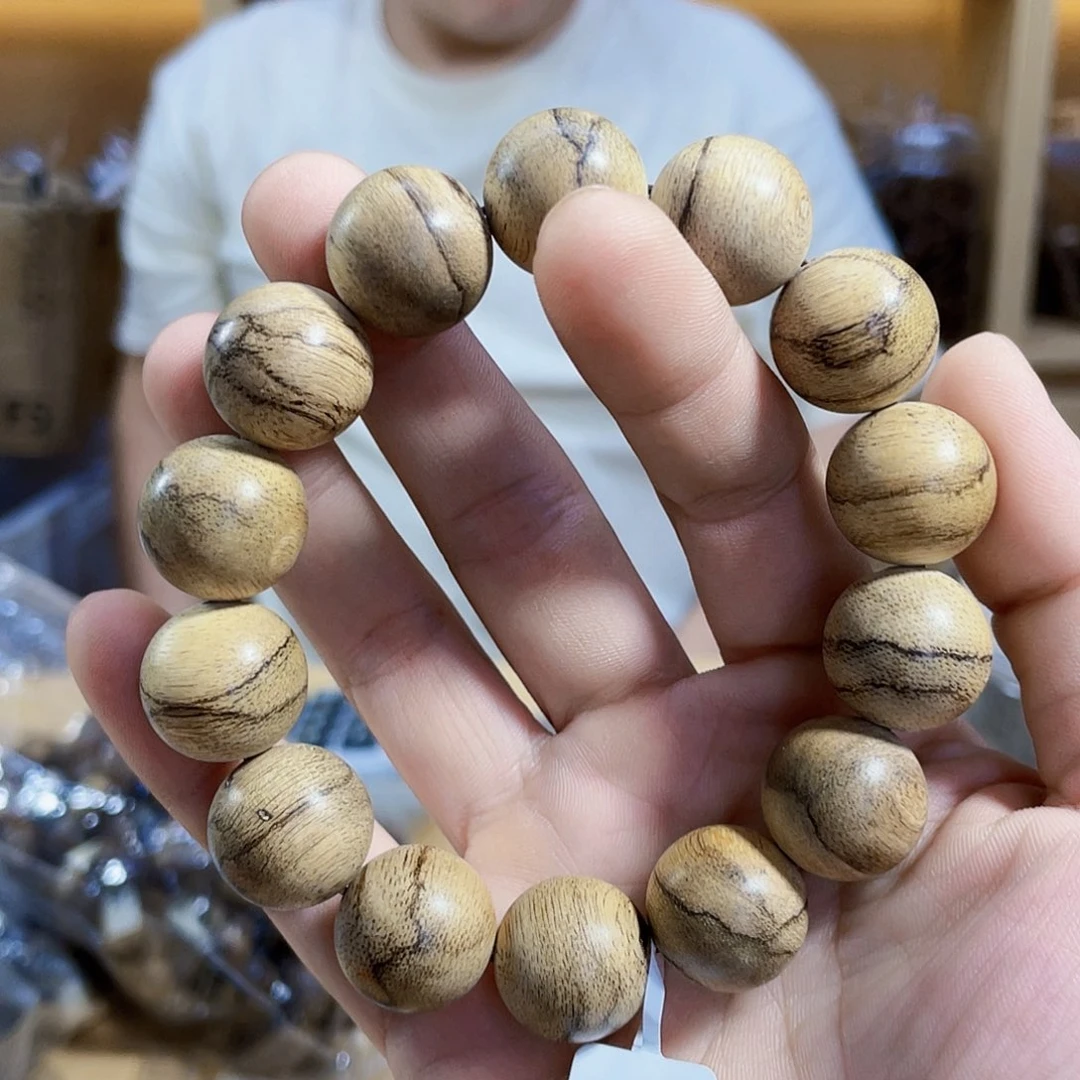 手串沉香野生芽庄圆珠单圈1.7/28克多样性发一