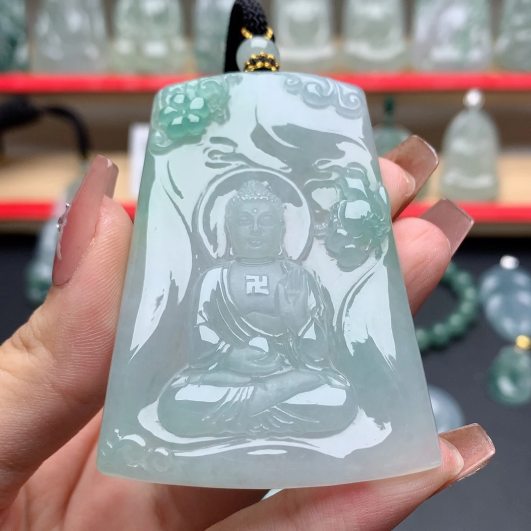 翡翠未镶嵌颈饰阿弥陀佛