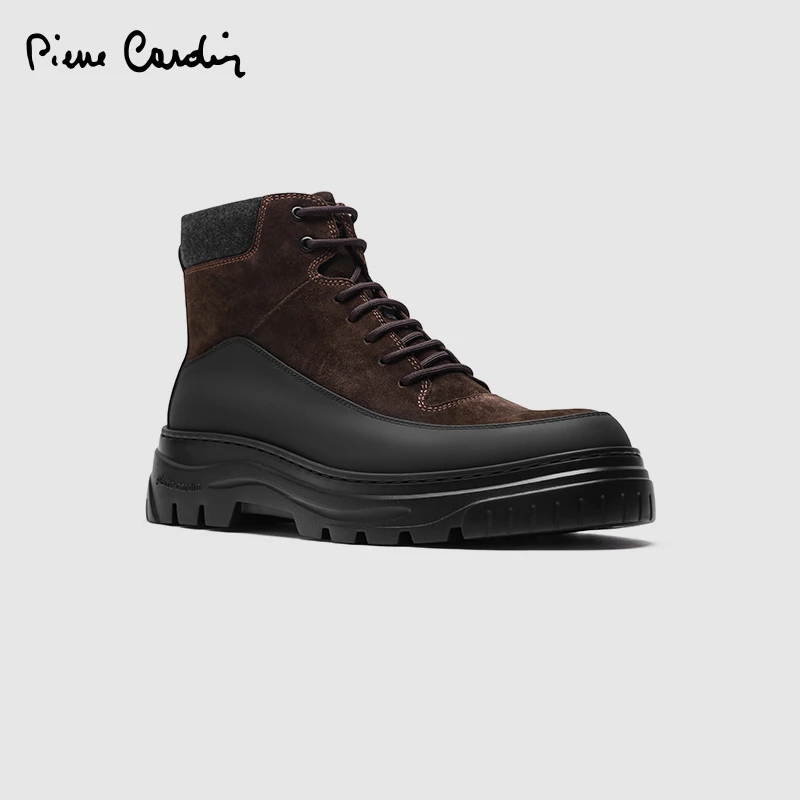 皮尔卡丹 pierre cardin 爵士系列男靴绒面牛皮马丁靴P44B2440