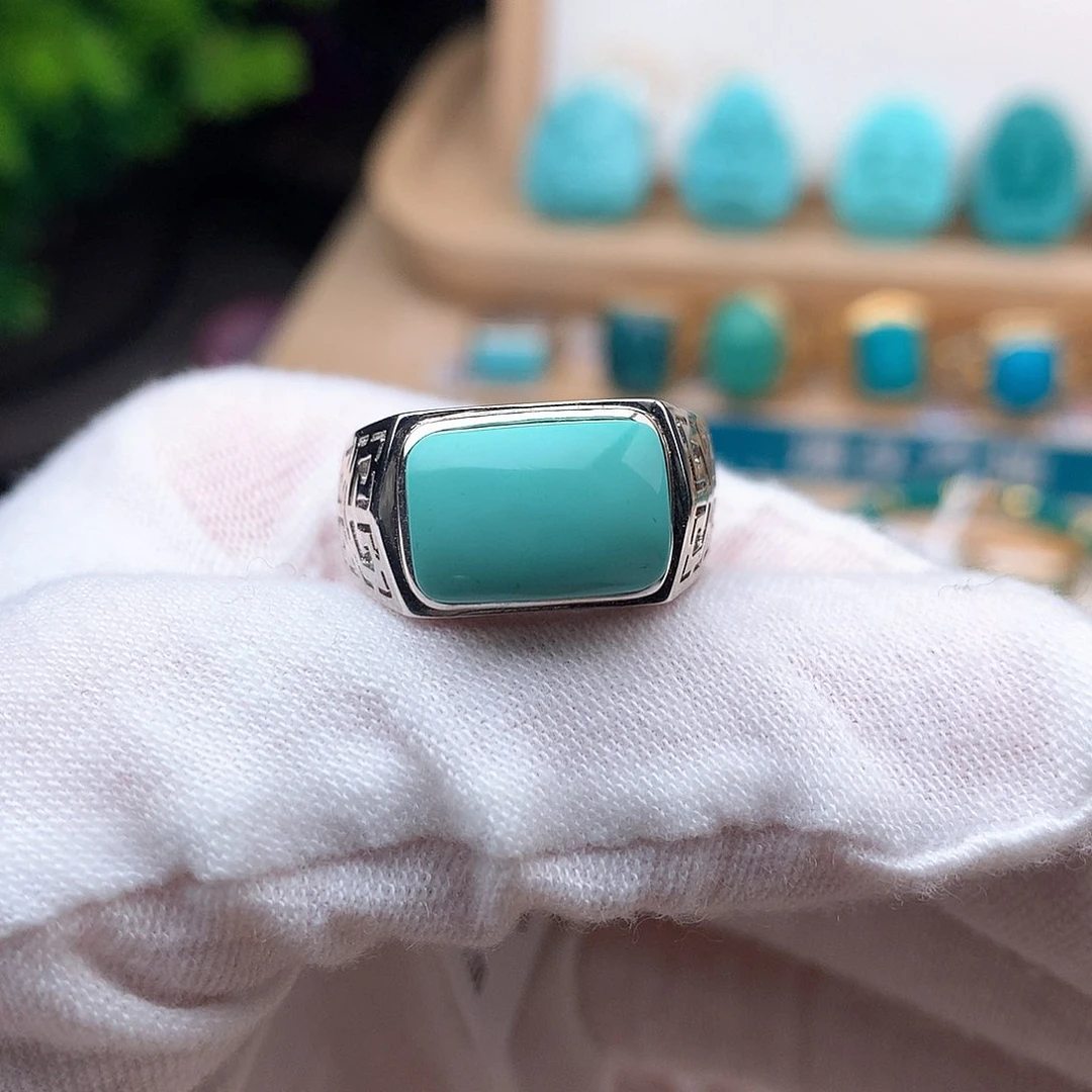 绿松石珠宝奇石银S925镶嵌