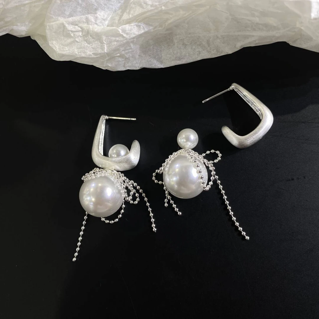 铜合金仿珍珠耳饰 时尚珠链耳环 1100