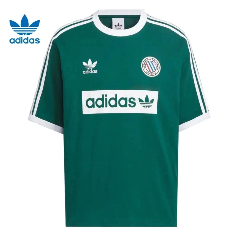 adidas/阿迪达斯三叶草男子RINGER TEE针织无领短t恤短袖KC2604