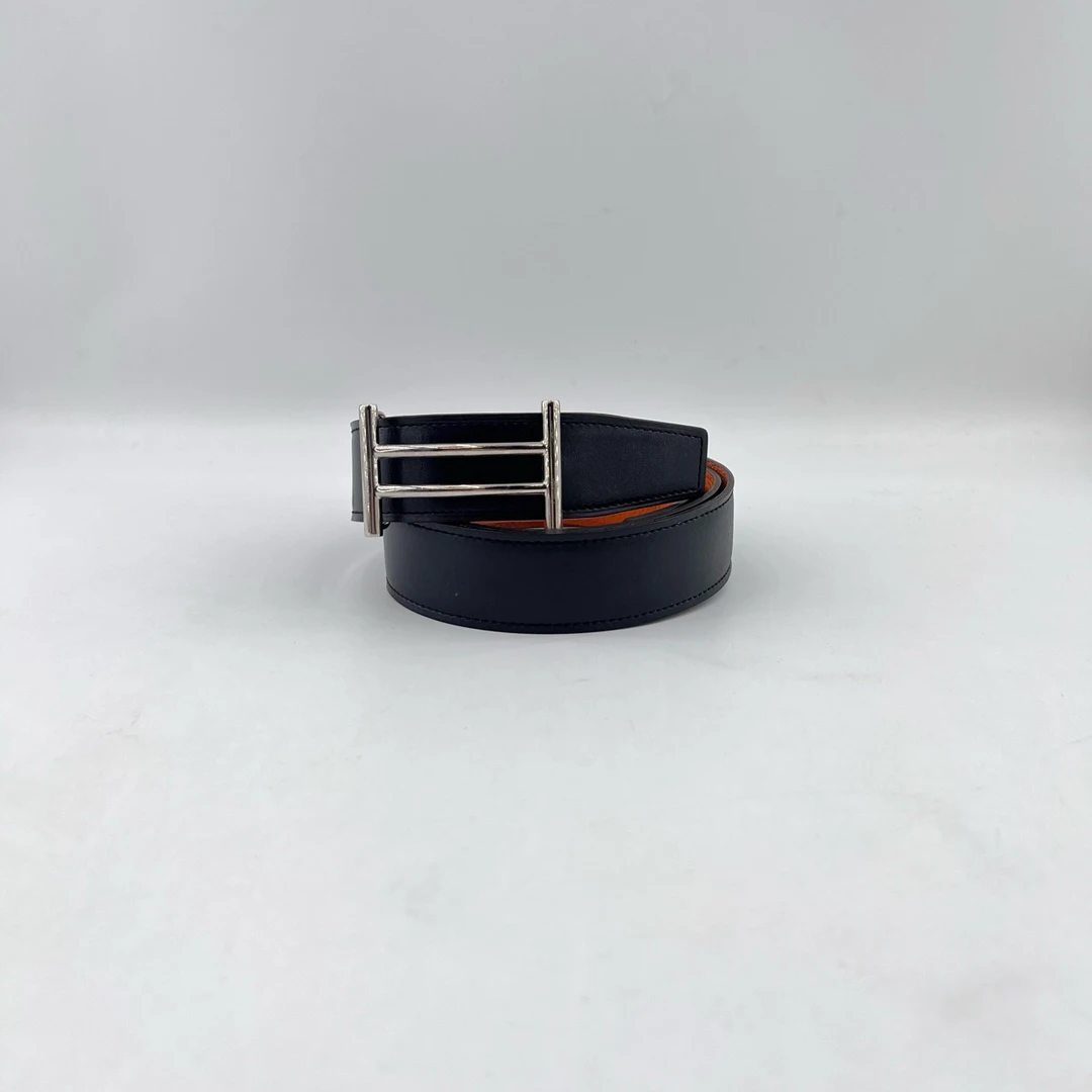 95新 Hermes/爱马仕 方块H皮带扣拼色腰带