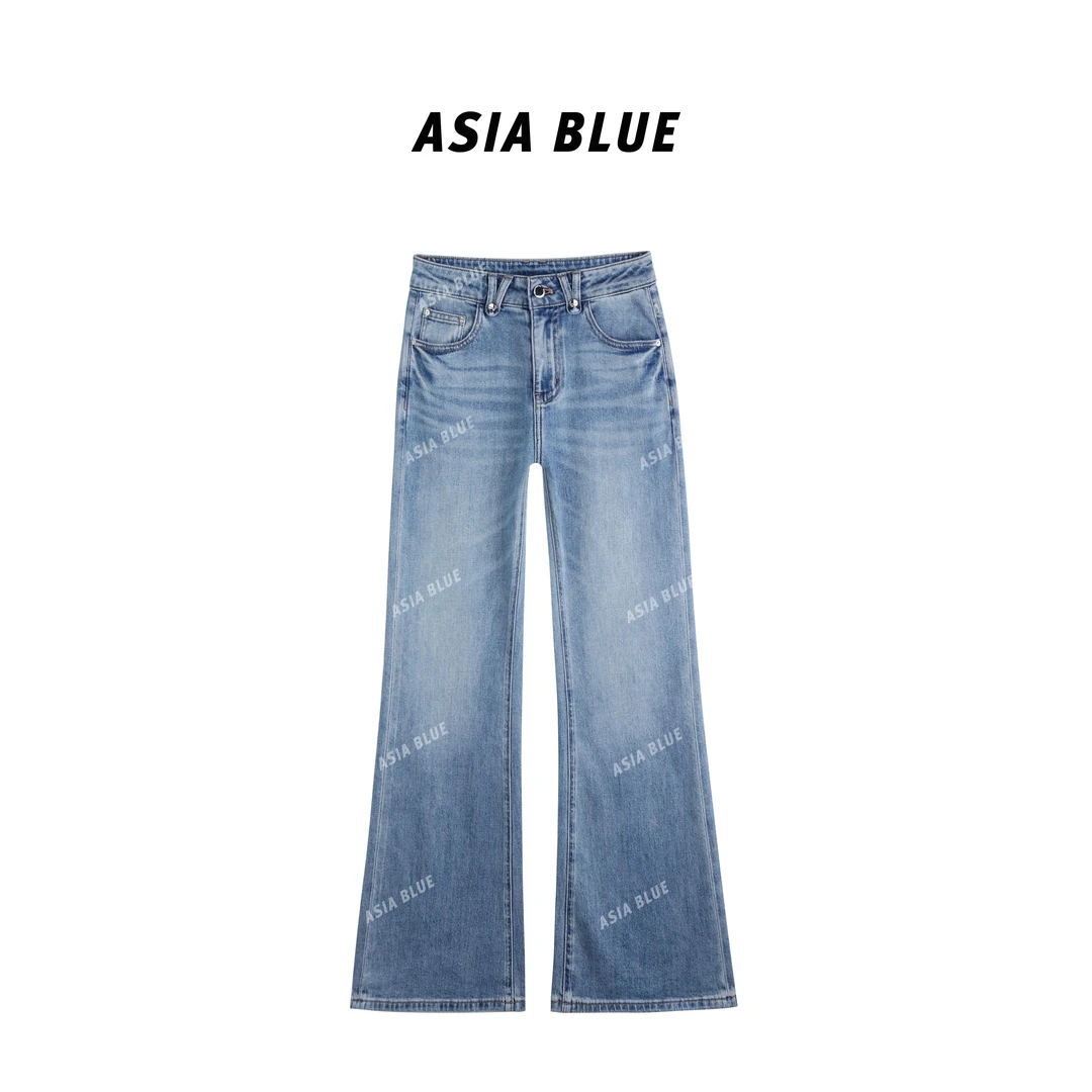 【ASIA BLUE】· 浮梦 ·2025夏季微弹双耳仔设计百搭微喇牛仔裤