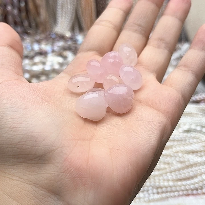 未镶嵌玛瑙/玉髓珠宝半成品5个15mm左右粉晶屁桃
