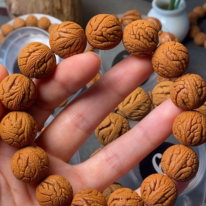 桃核手串秦岭野生龙纹桃核