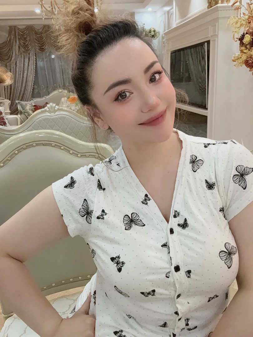 Dlzea带胸垫短袖显瘦修身可外穿女春夏季睡衣套装