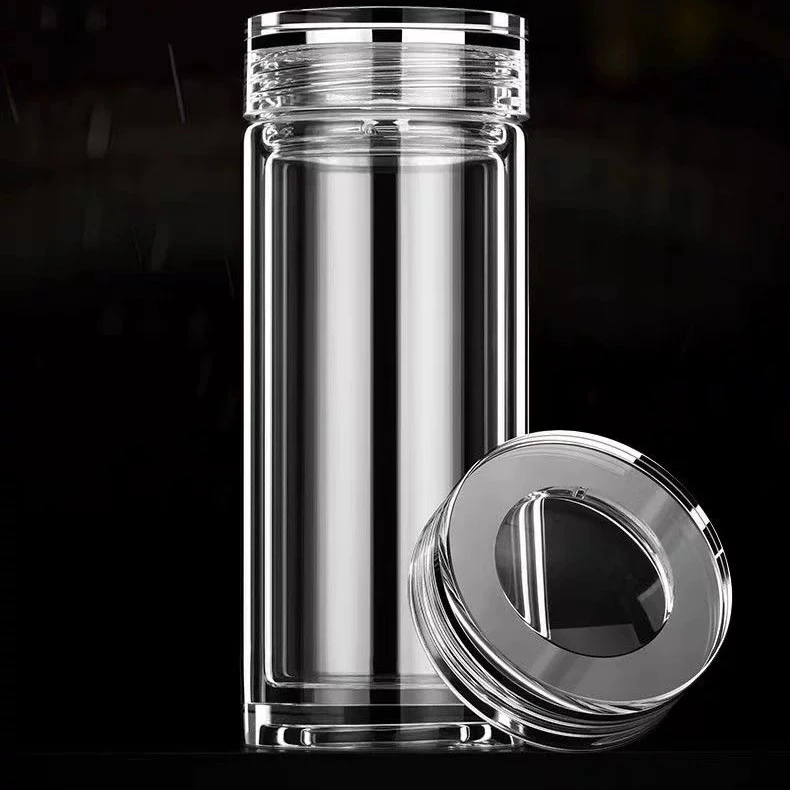 透明玻璃杯车载家用防烫（高山流水）隐形过滤防摔玻璃杯茶杯男女士