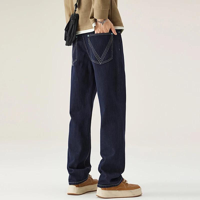 2025秋季男士潮流时尚BV风原浆防褪色水洗牛仔裤宽松直筒休闲长裤