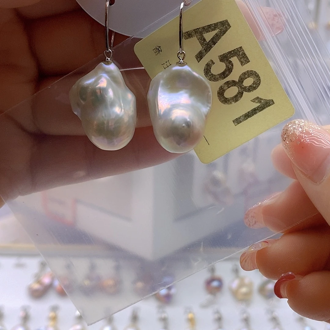 淡水珍珠耳饰银S925镶嵌锦**珊